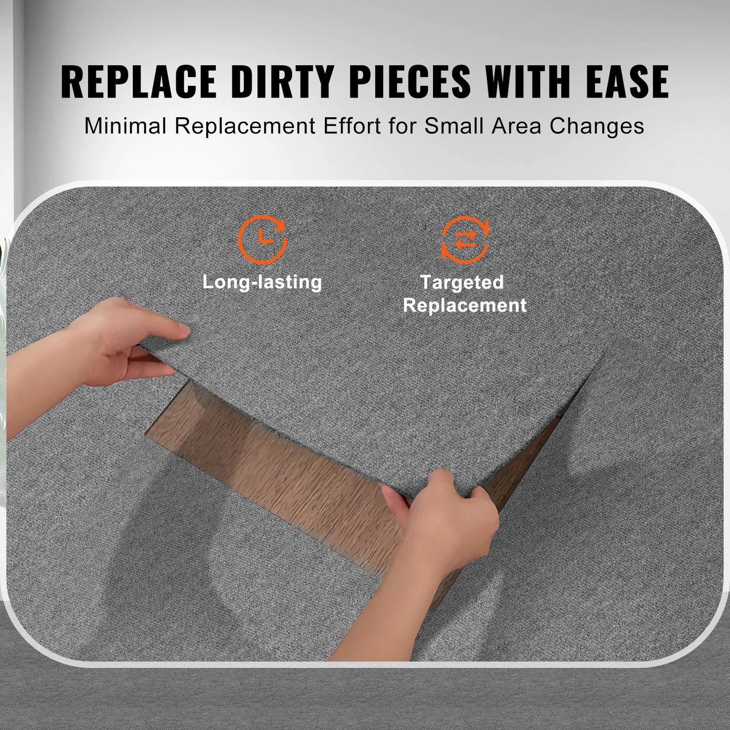 Carpet Tiles Peel and Stick, Squares Self Adhesive Carpet Floor Tile, Soft Padded Carpet Tiles, Easy Install V952-ZZFKDT2424YCAK994V0
