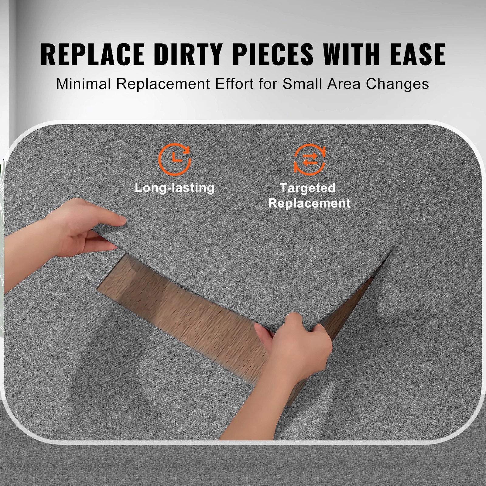 Carpet Tiles Peel and Stick, Squares Self Adhesive Carpet Floor Tile, Soft Padded Carpet Tiles, Easy Install V952-ZZFKDT2424YCAK994V0