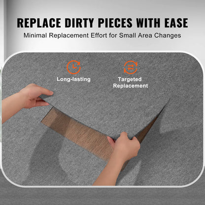 Carpet Tiles Peel and Stick, Squares Self Adhesive Carpet Floor Tile, Soft Padded Carpet Tiles, Easy Install V952-ZZFKDT2424YCAK994V0