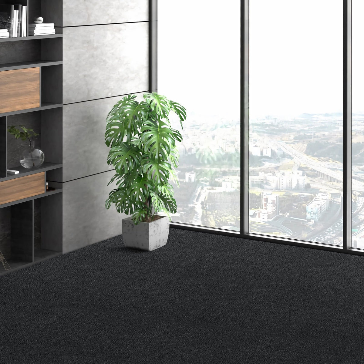 Carpet Tiles Peel and Stick, 24" x 24" Squares Self Adhesive Carpet Floor Tile, Soft Padded Carpet Tiles, V952-ZZFKDT2424YCT8PQDV0