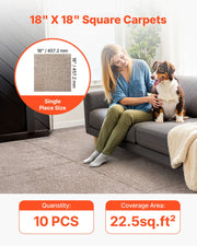 Carpet Tiles 457x457 mm, 10 Pack Carpet Square Rug Detachable & Damage-free, Self Adhesive Home Floor Soft V952-ZZFKDTX1818I3EISJ001V0