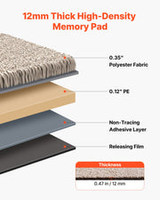 Carpet Tiles 457x457 mm, 10 Pack Carpet Square Rug Detachable & Damage-free, Self Adhesive Home Floor Soft V952-ZZFKDTX1818I3EISJ001V0