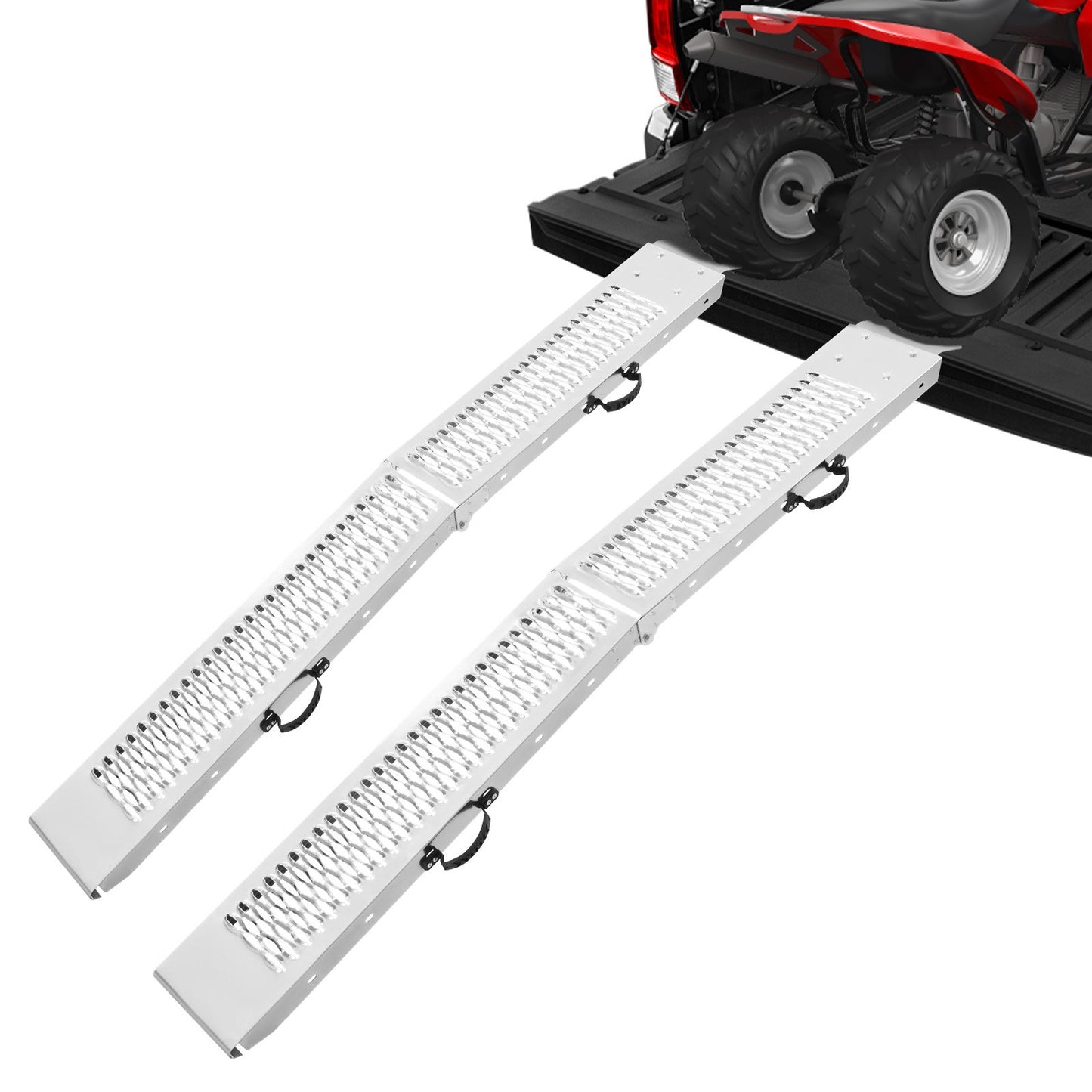 Steel Ramps, 1000 lbs, 2Pcs Heavy-duty Ramps with Wider Ramp Surface, Universal Stable Loading Ramp with V952-ZZGPDGZ1000LL25YEV0