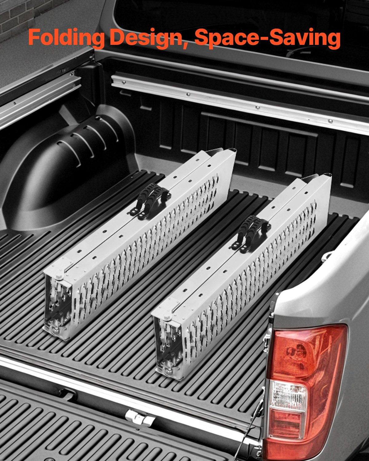 Steel Ramps, 1000 lbs, 2Pcs Heavy-duty Ramps with Wider Ramp Surface, Universal Stable Loading Ramp with V952-ZZGPDGZ1000LL25YEV0