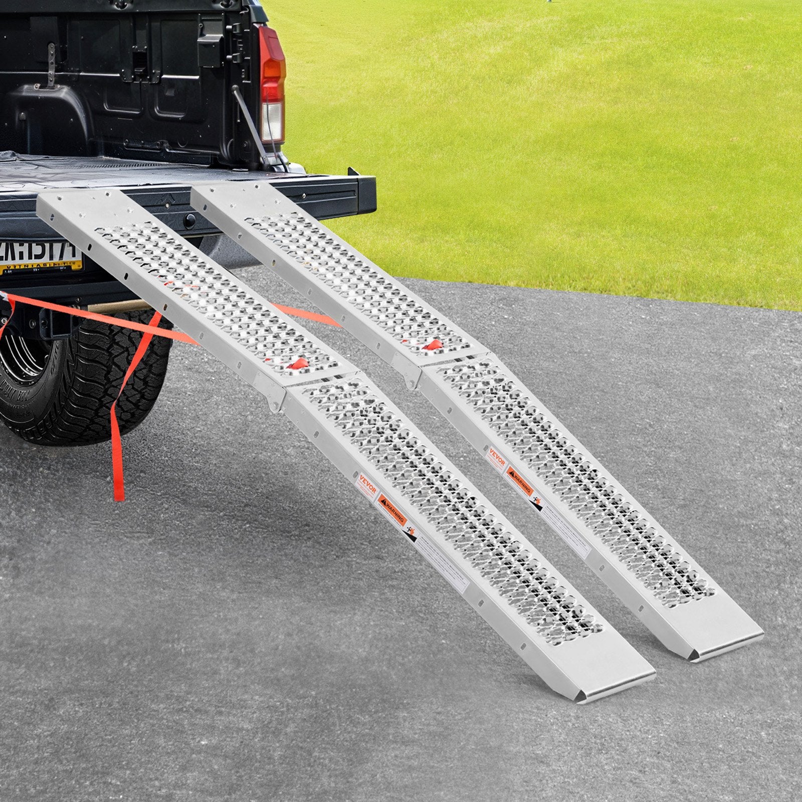 Steel Ramps, 1000 lbs, 2Pcs Heavy-duty Ramps with Wider Ramp Surface, Universal Stable Loading Ramp with V952-ZZGPDGZ1000LL25YEV0