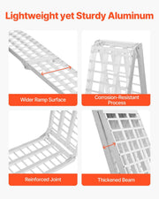 Aluminum Ramps, 2000 lbs, 2Pcs Heavy-duty Ramps with Wider Ramp Surface, Universal Stable Loading Ramp with V952-ZZGPDLZ2000LOI7OBV0