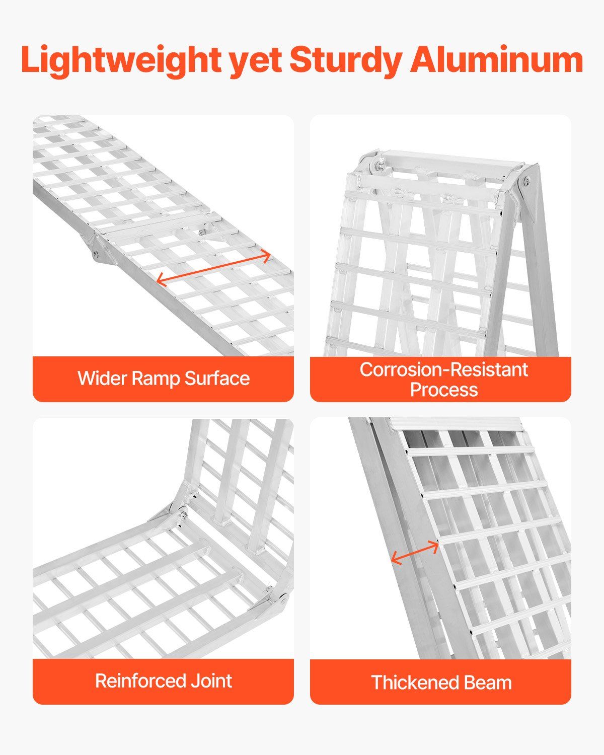 Aluminum Ramps, 2000 lbs, 2Pcs Heavy-duty Ramps with Wider Ramp Surface, Universal Stable Loading Ramp with V952-ZZGPDLZ2000LOI7OBV0