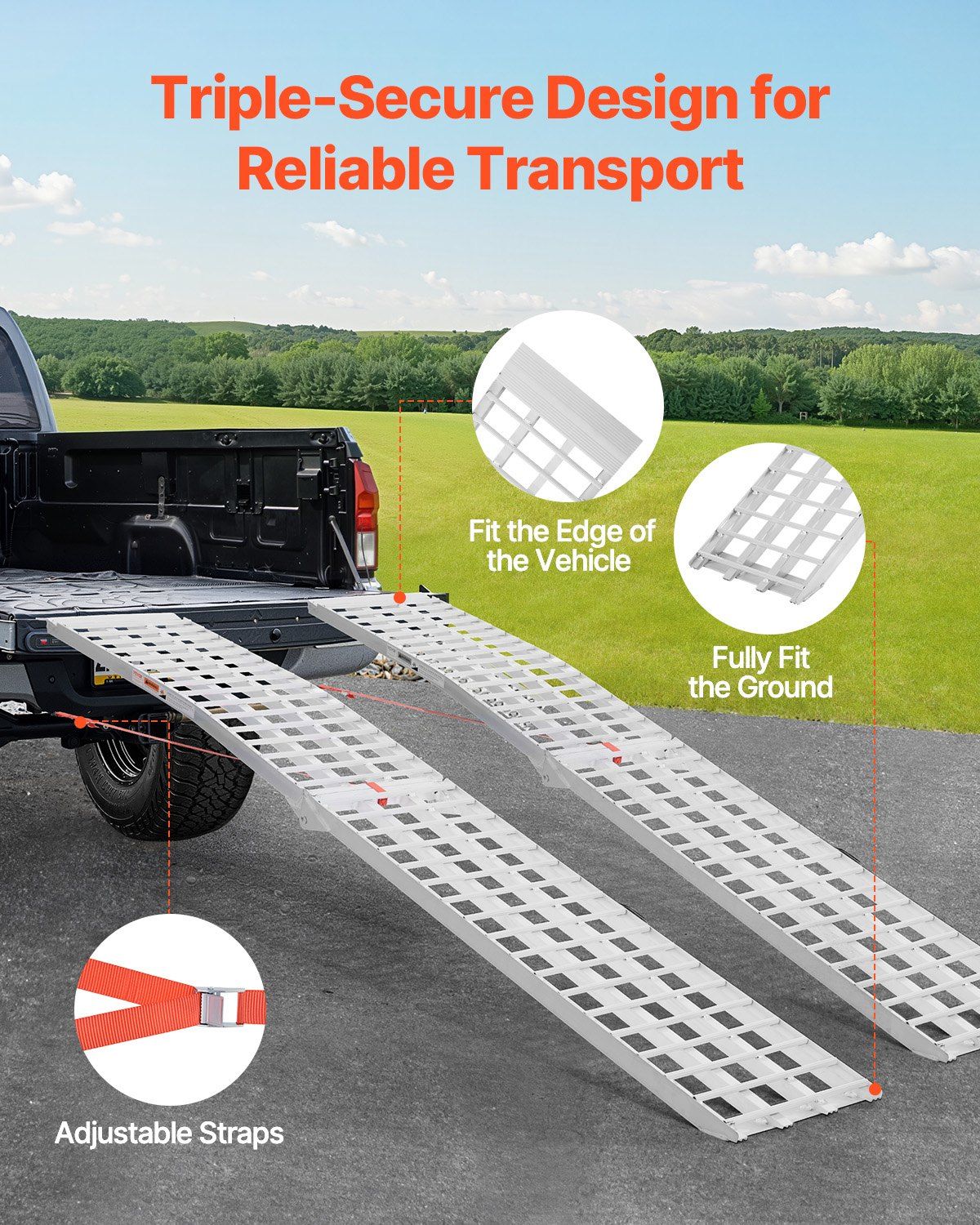Aluminum Ramps, 2000 lbs, 2Pcs Heavy-duty Ramps with Wider Ramp Surface, Universal Stable Loading Ramp with V952-ZZGPDLZ2000LOI7OBV0