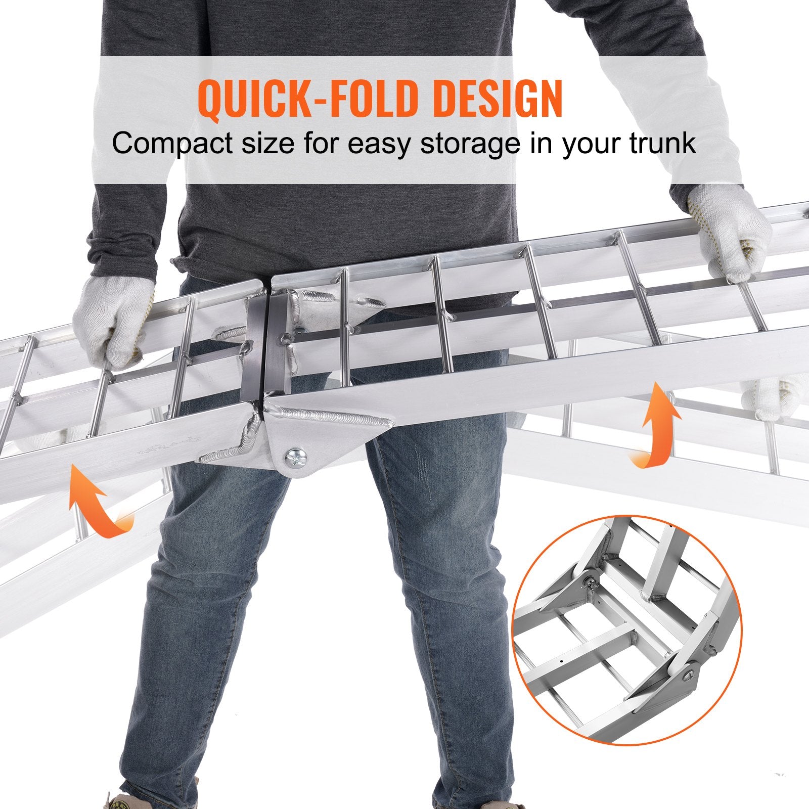 Aluminum Ramp 1500 LBS Foldable Loading Ramps for Pickup Trucks Bed 2 PCS V952-ZZGXPDBL15002MPCQV0