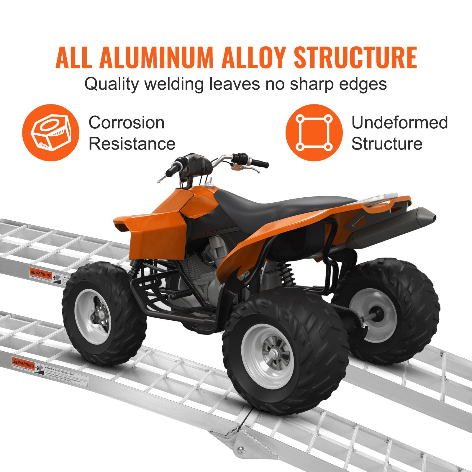 Aluminum Ramp 1500 LBS Foldable Loading Ramps for Pickup Trucks Bed 2 PCS V952-ZZGXPDBL15002MPCQV0