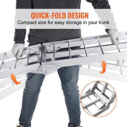 Aluminum Ramp 750 LBS Foldable Loading Ramps for Pickup Trucks Bed 1 Piece V952-ZZGXPDBLZ7501SFCXV0