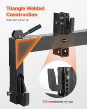 3-Point Quick Hitch with 2 in Receiver, 3000 Lbs Lift Capacity, 3-Pt Hitch with 5 Level Adjustable Bolt, V952-ZZJKHJT12LTL4BMD9001V0