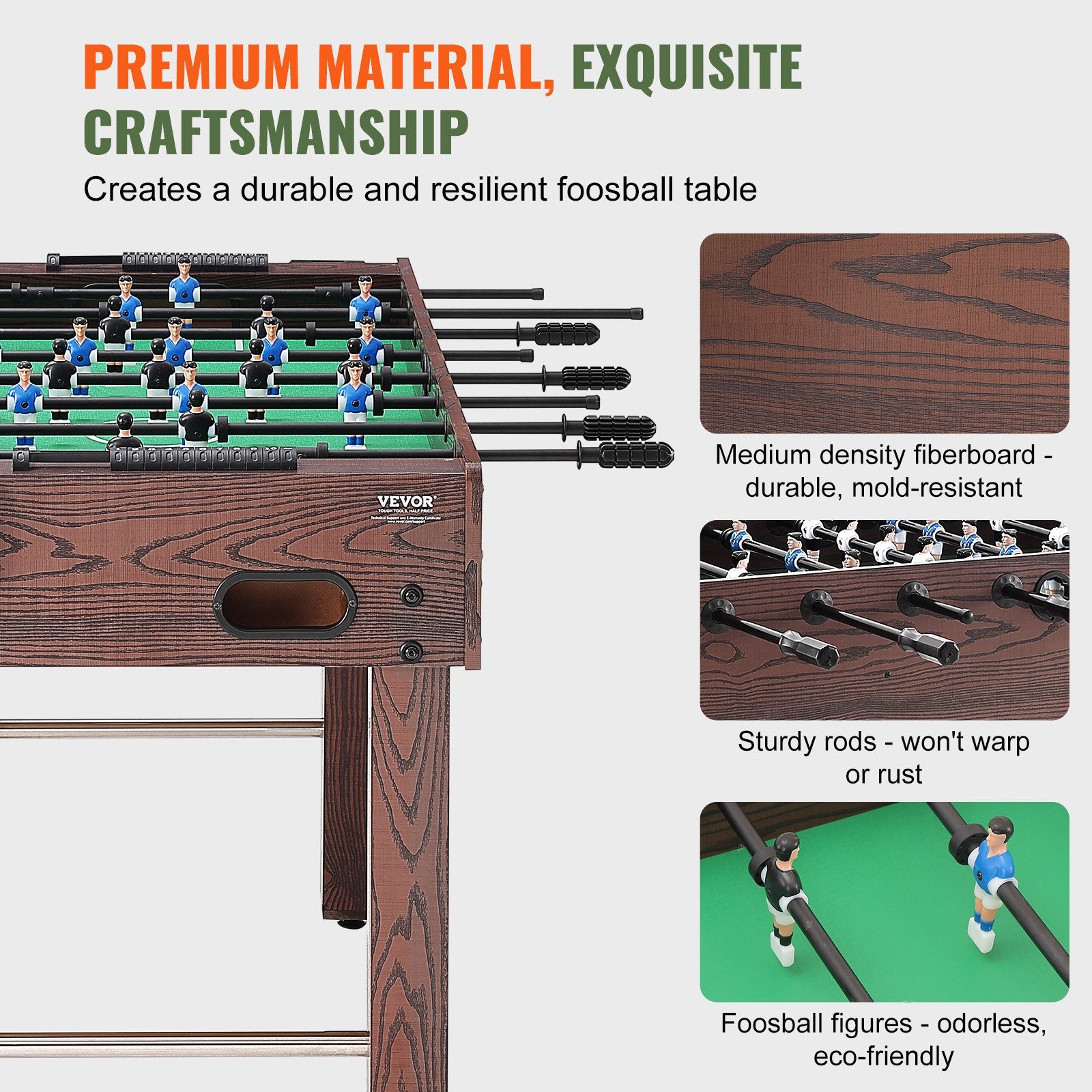 Foosball Table, 48 inch Standard Size Foosball Table, Indoor Full Size Foosball Table for Home, Family, and V952-ZZKZQZ48YCBB86HRRV0
