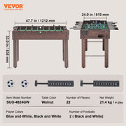Foosball Table, 48 inch Standard Size Foosball Table, Indoor Full Size Foosball Table for Home, Family, and V952-ZZKZQZ48YCBB86HRRV0