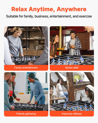 Foosball Table, 121 cm Standard Size Table, Indoor Full Size Foosball Tables for Home, Family, and Game Room, V952-ZZKZQZ48YCHSUEDA6003V0