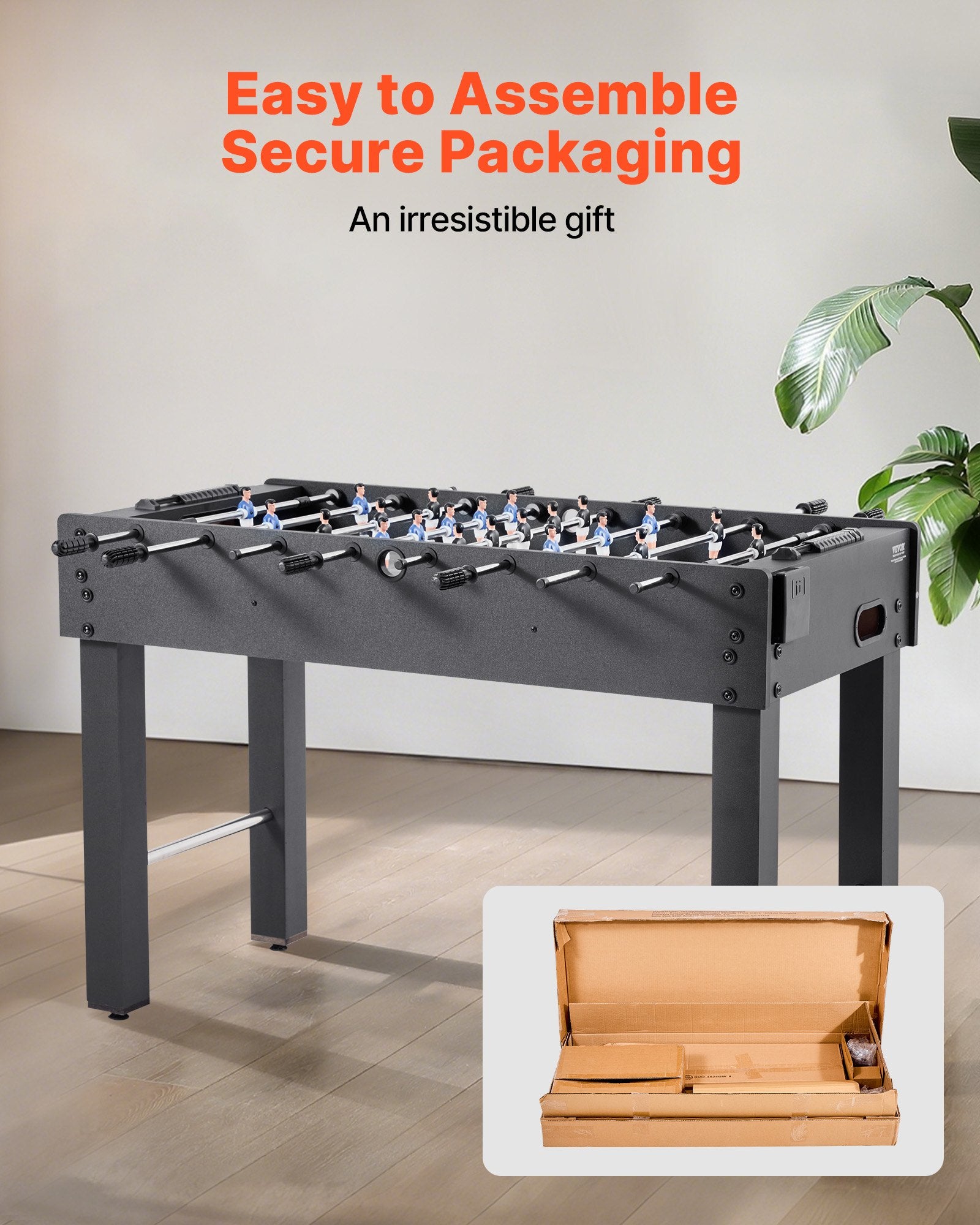 Foosball Table, 121 cm Standard Size Table, Indoor Full Size Foosball Tables for Home, Family, and Game Room, V952-ZZKZQZ48YCHSUEDA6003V0