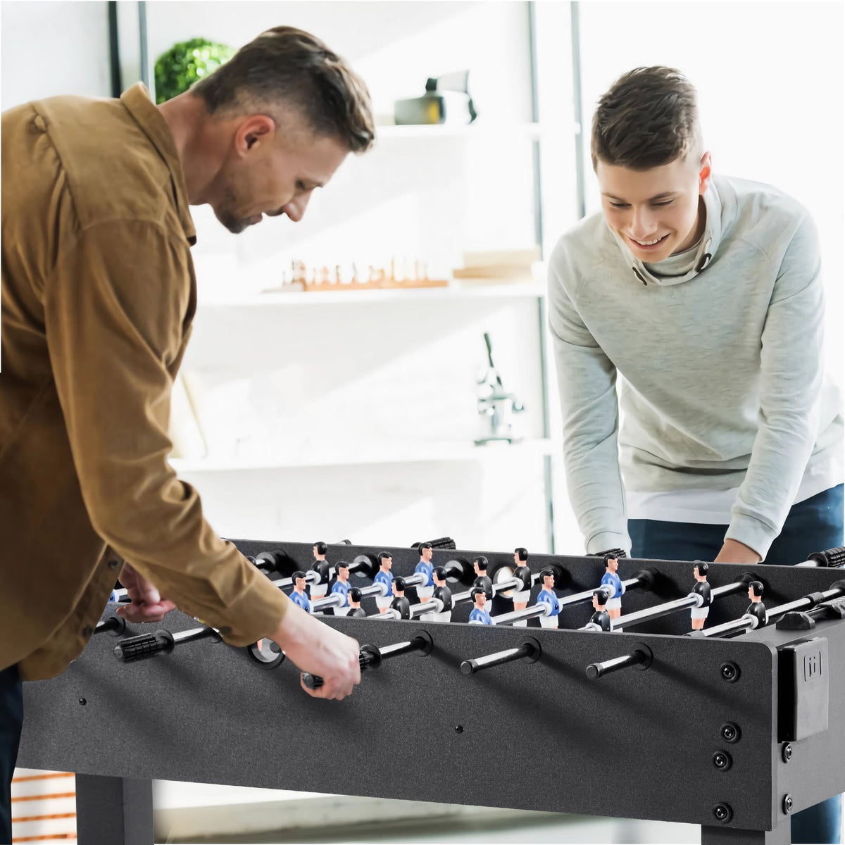 Foosball Table, 121 cm Standard Size Table, Indoor Full Size Foosball Tables for Home, Family, and Game Room, V952-ZZKZQZ48YCHSUEDA6003V0
