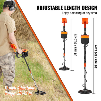 Metal Detector for Adults & Kids, 8", Professional Adjustable Higher Accuracy Gold Detector, IP68 Waterproof V952-ZZSJSTCQY82109C07V0