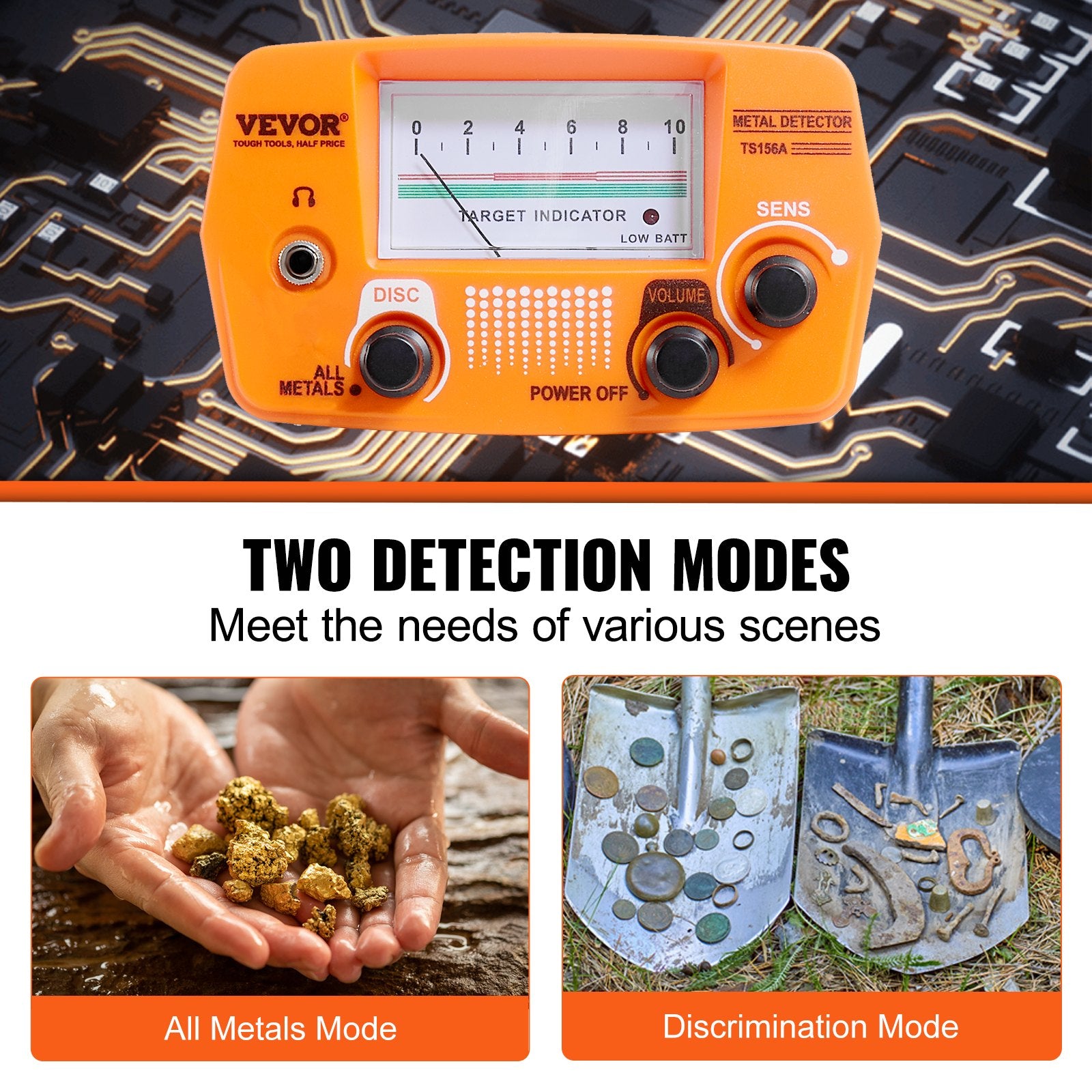 Metal Detector for Adults & Kids, 8", Professional Adjustable Higher Accuracy Gold Detector, IP68 Waterproof V952-ZZSJSTCQY82109C07V0