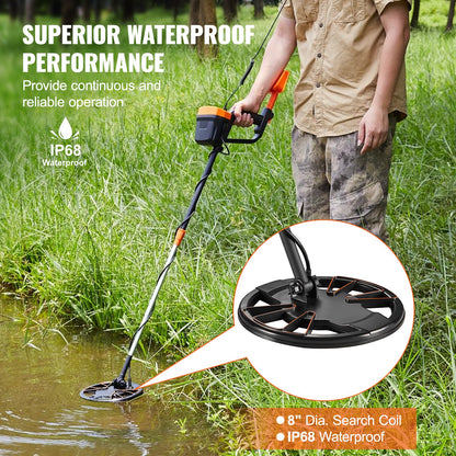 Metal Detector for Adults & Kids, 8", Professional Adjustable Higher Accuracy Gold Detector, IP68 Waterproof V952-ZZSJSTCQY82109C07V0