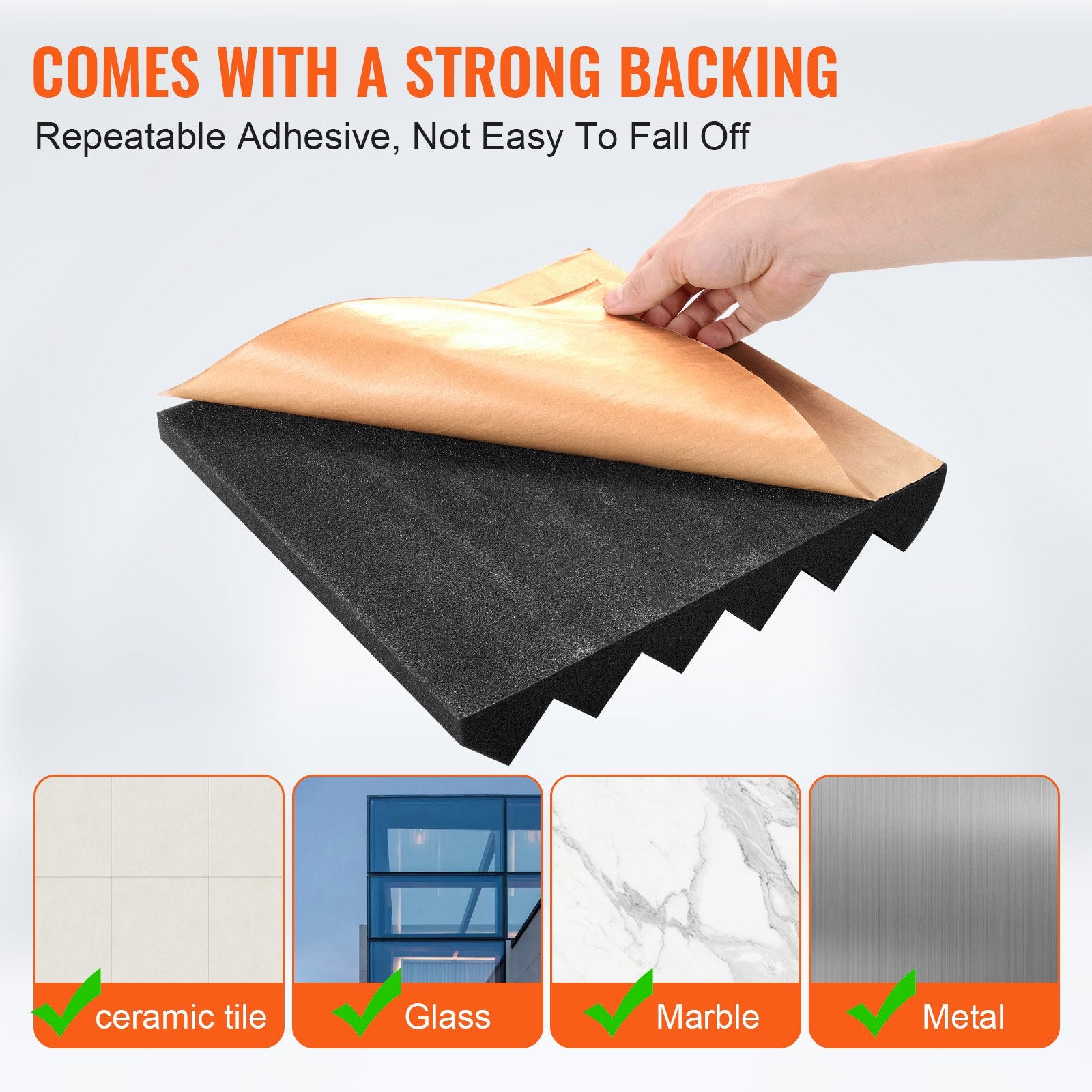 Acoustic Foam Panels 24 Pack 12 x 12 x 2 in Adhesive for Wall Ceiling V952-ZZSPMBHSL12W4C53ZV0