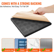 Acoustic Foam Panels 48 Pack 12 x 12 x 2 in Adhesive for Wall Ceiling V952-ZZSPMBHSL12WV08RDV0