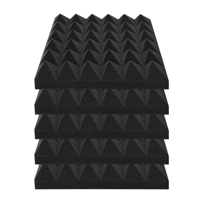Acoustic Foam Panels 48 Pack 12 x 12 x 2 in Adhesive for Wall Ceiling V952-ZZSPMBHSL12WV08RDV0