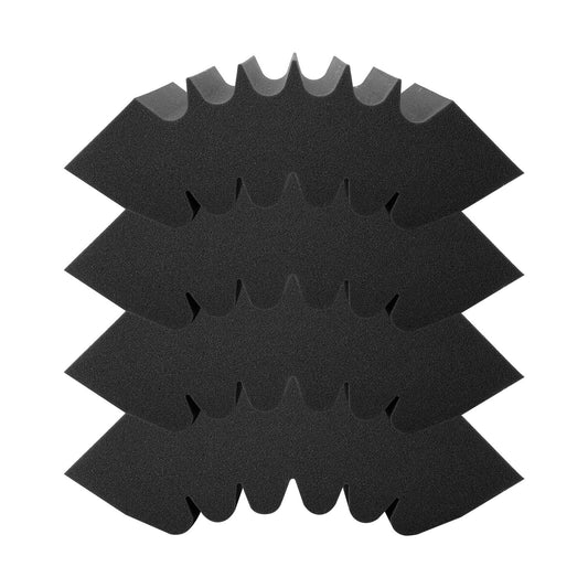 Acoustic Foam Panels 4 Pack 16.5 x 6.3 x 12 in Adhesive for Wall Ceiling V952-ZZSPMBHSL165BV9YJV0