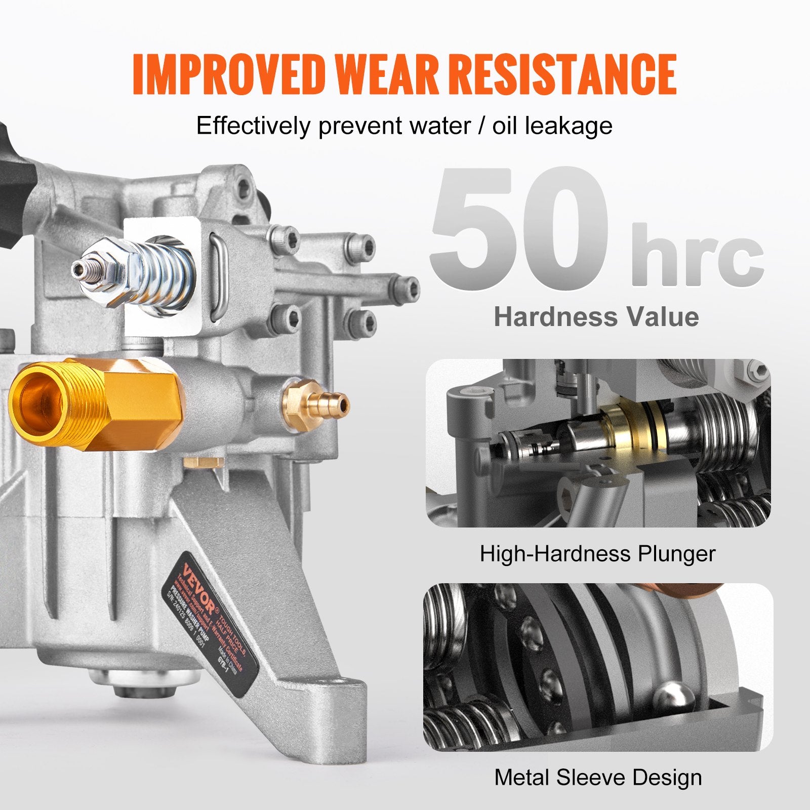 Pressure Washer Pump, 22 mm Shaft Vertical, 3400 PSI, 2.5 GPM, Replacement Power Washer Pumps Kit, Parts V952-ZZXPBZZ78INCHDXGMV0