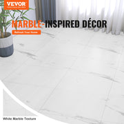 Self Adhesive Vinyl Floor Tiles 390 x 23.6 inch, 1.5mm Thick Peel & Stick, White Marble Texture DIY Flooring V952-ZZYXJDDBDLS1GEOEHV0