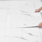 Self Adhesive Vinyl Floor Tiles 390 x 23.6 inch, 1.5mm Thick Peel & Stick, White Marble Texture DIY Flooring V952-ZZYXJDDBDLS1GEOEHV0