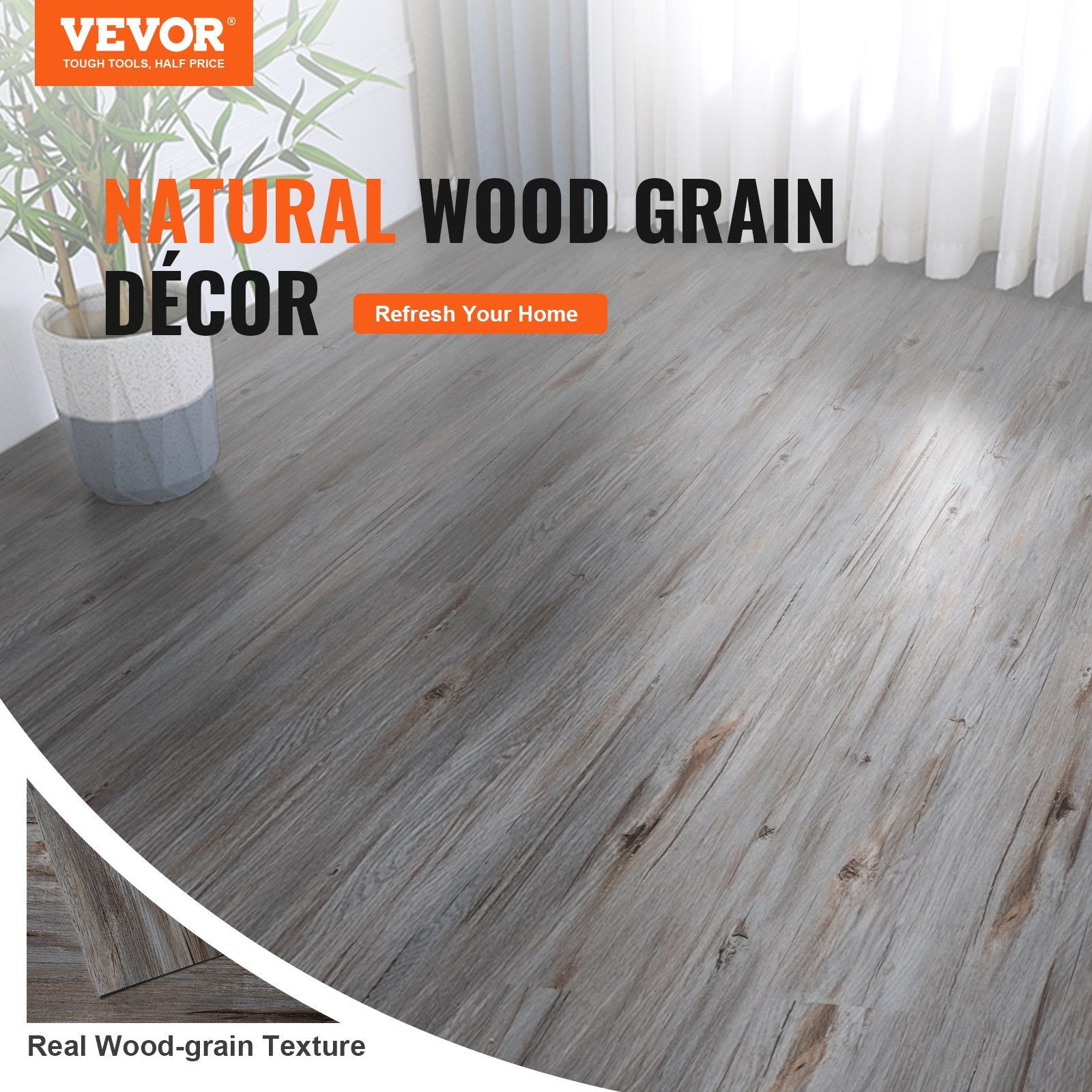 Self Adhesive Vinyl Floor Tiles 36 x 6 inch, 36 Tiles 0.62mm Thick Peel & Stick, Vintage Wood Grain DIY V952-ZZYXJDDFGMW3LH4HLV0