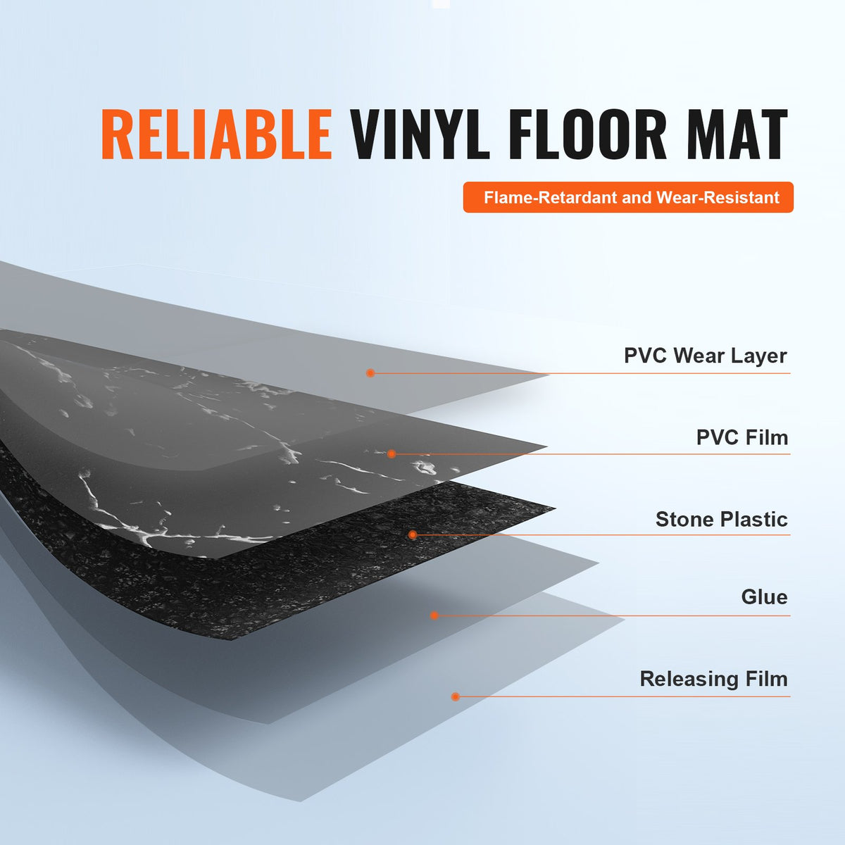 Self Adhesive Vinyl Floor Tiles 12 x 12 inch, 50 Tiles 1.5mm Thick Peel & Stick, Black Marble Texture DIY V952-ZZYXJDDHDLS5QZJSXV0