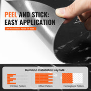 Self Adhesive Vinyl Floor Tiles 12 x 12 inch, 50 Tiles 1.5mm Thick Peel & Stick, Black Marble Texture DIY V952-ZZYXJDDHDLS5QZJSXV0
