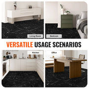 Self Adhesive Vinyl Floor Tiles 12 x 12 inch, 50 Tiles 1.5mm Thick Peel & Stick, Black Marble Texture DIY V952-ZZYXJDDHDLS5QZJSXV0
