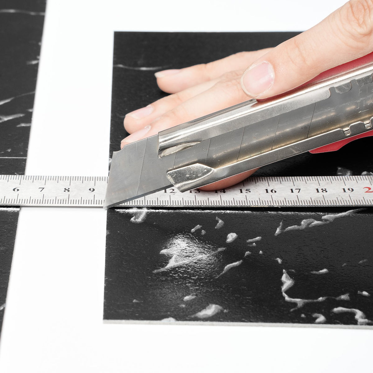 Self Adhesive Vinyl Floor Tiles 12 x 12 inch, 50 Tiles 1.5mm Thick Peel & Stick, Black Marble Texture DIY V952-ZZYXJDDHDLS5QZJSXV0