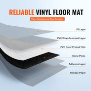 Self Adhesive Vinyl Floor Tiles 36 x 6 inch, 36 Tiles 2.5mm Thick Peel & Stick, Light Gray Wood Grain DIY V952-ZZYXJDDQHMW3V79TYV0