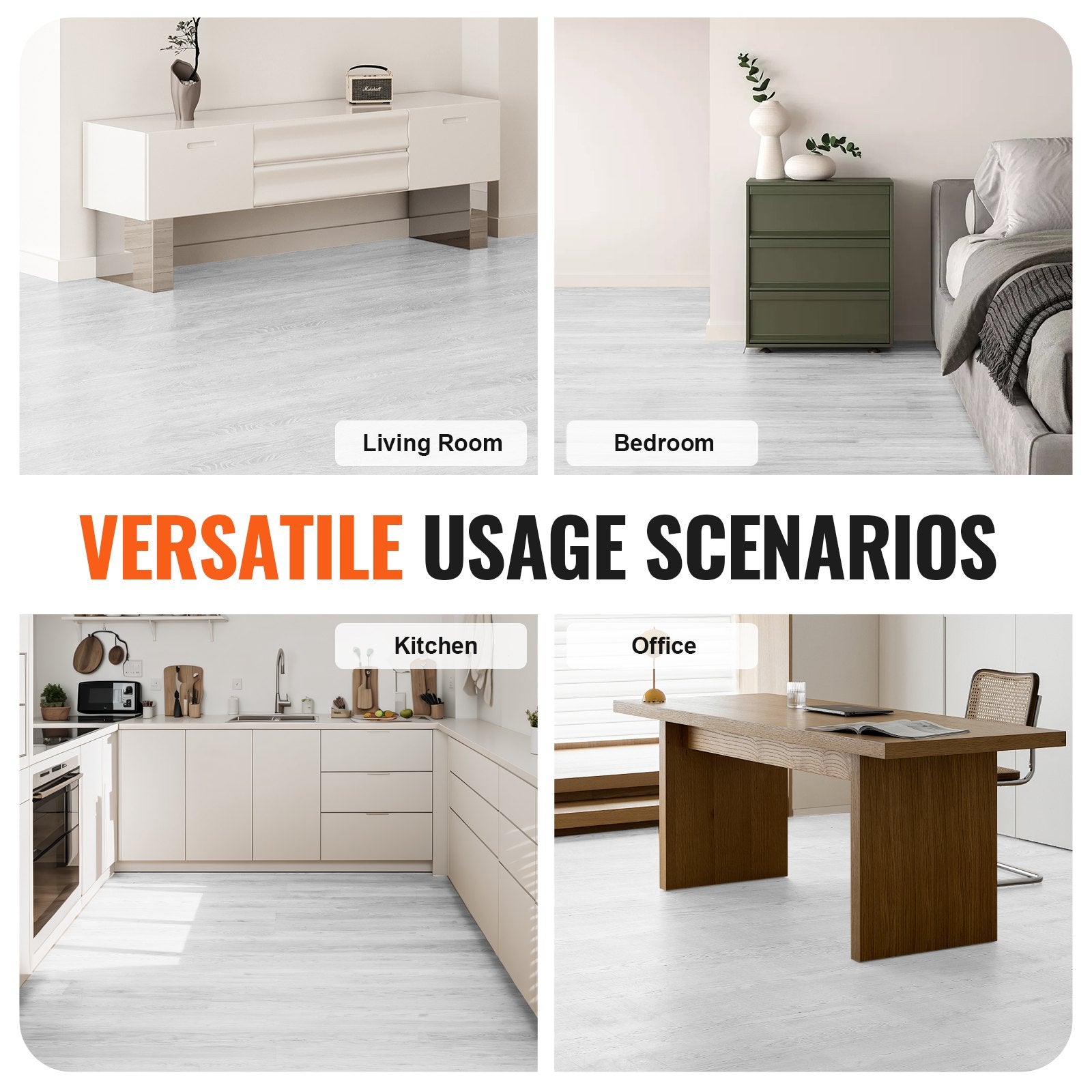 Self Adhesive Vinyl Floor Tiles 36 x 6 inch, 36 Tiles 2.5mm Thick Peel & Stick, Light Gray Wood Grain DIY V952-ZZYXJDDQHMW3V79TYV0