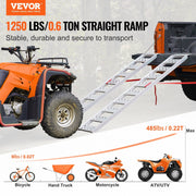 Aluminum Ramps, 1250lbs, Straight Ramp with Treads and Load Straps, Portable Loading Ramp for Motorcycles, V952-ZZZ1250781222PF5MV0