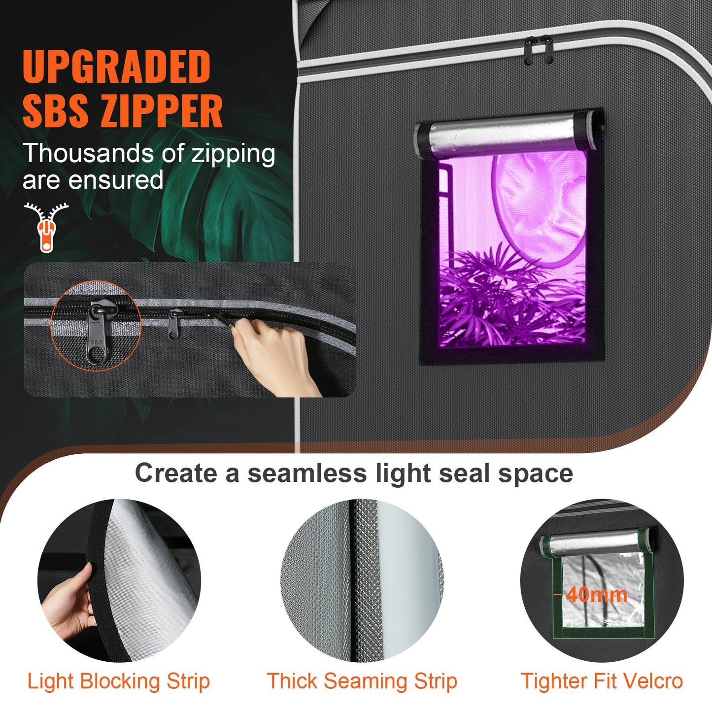 Grow Tent 48 x 48 x 80 in Indoor Growing Tent Hydroponic Window Door Tray V952-ZZZPJSJSJTHSH2RLQV0
