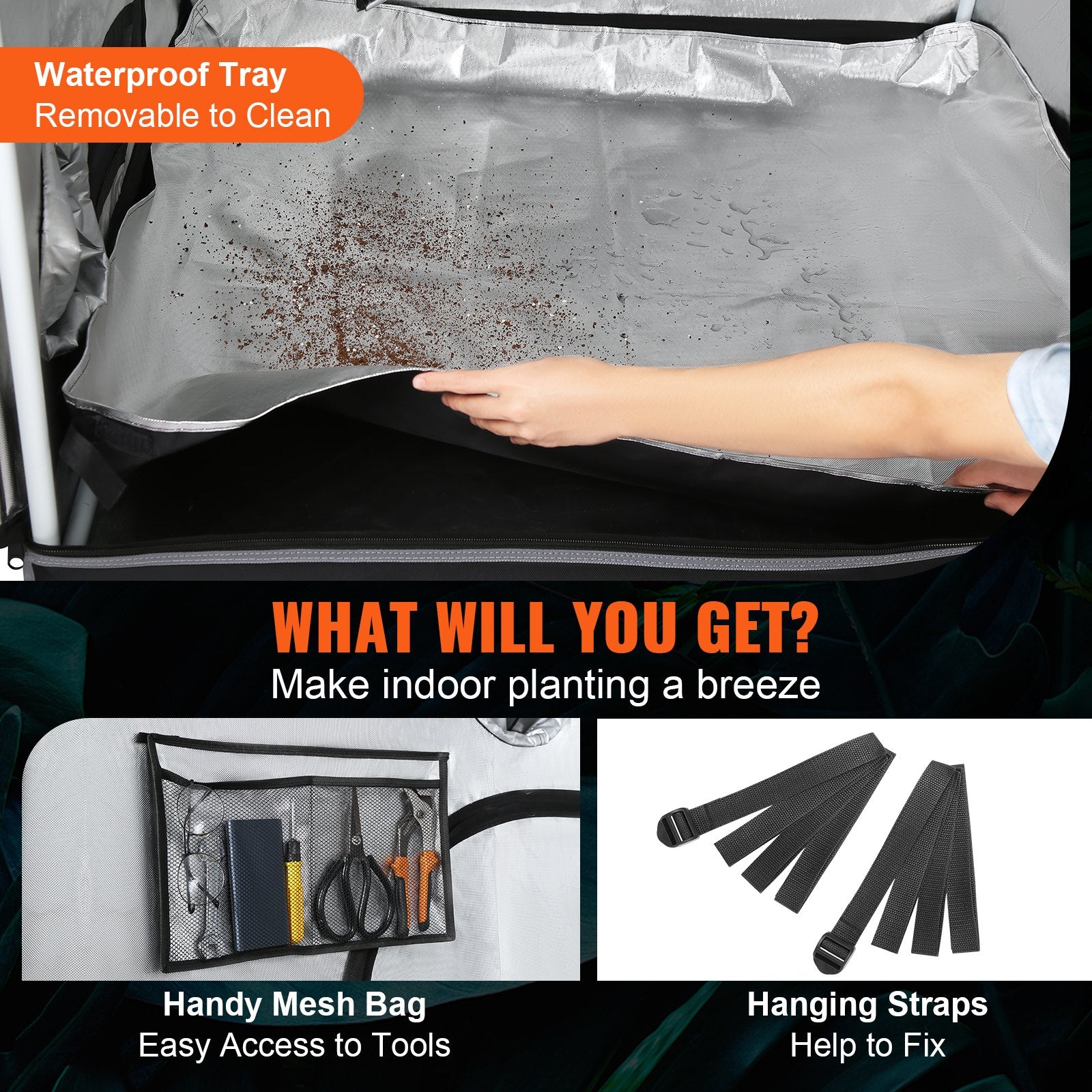 Grow Tent 48 x 48 x 80 in Indoor Growing Tent Hydroponic Window Door Tray V952-ZZZPJSJSJTHSH2RLQV0