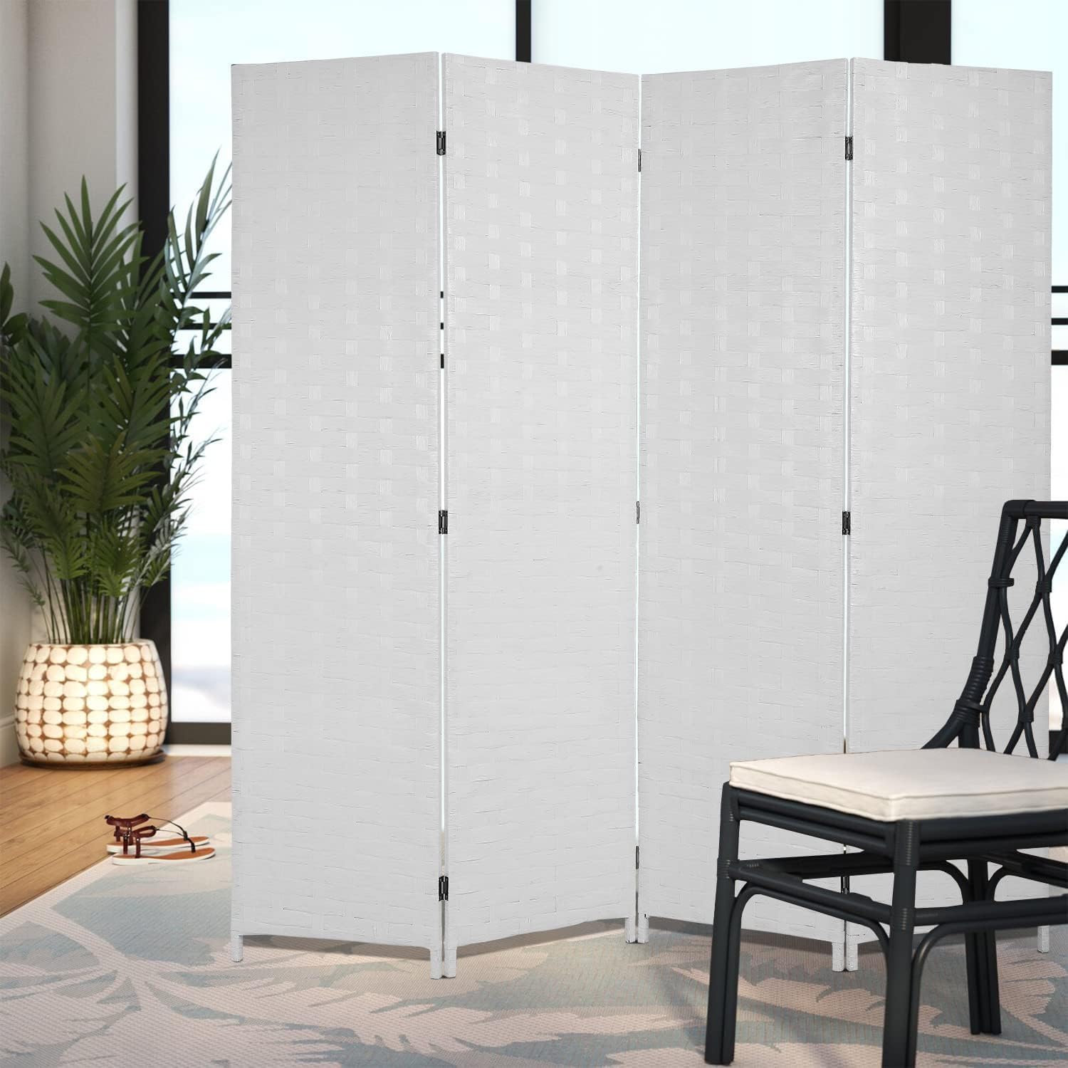 4-Panel Folding Room Divider - Privacy Screen Partition V957-SDFOROSN3208S
