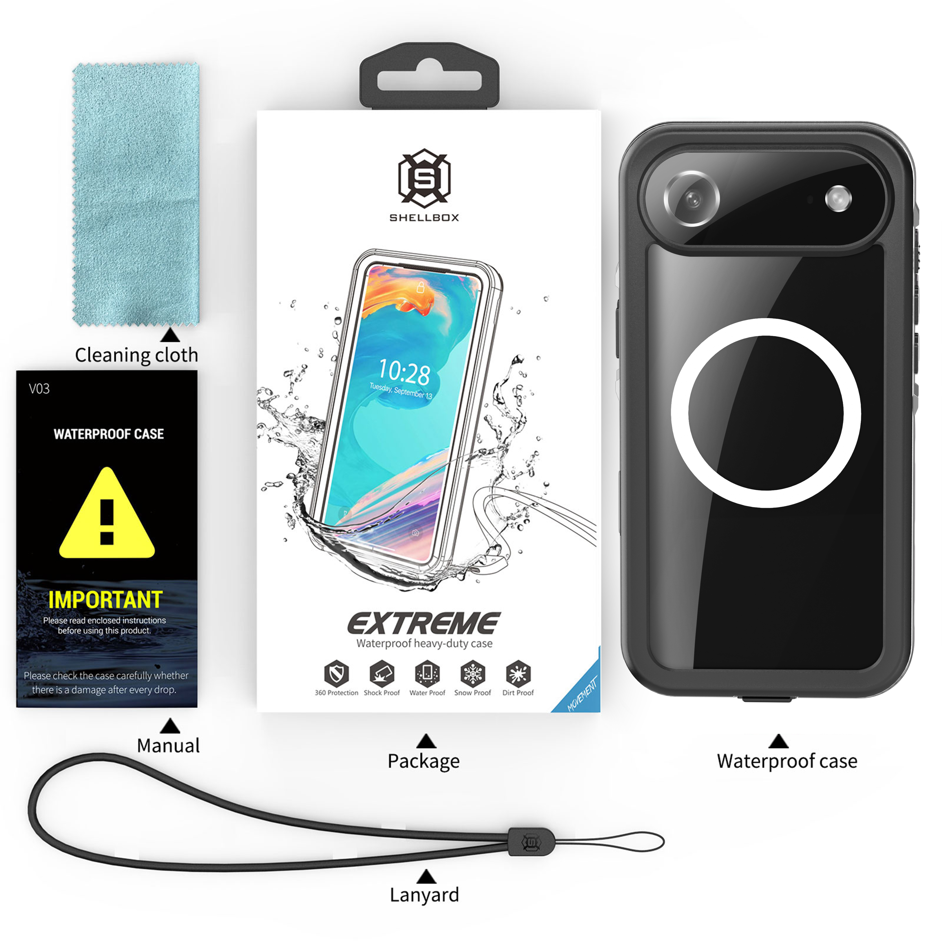 iPhone 17 Air Waterproof Case Heavy Duty Case V957-SDIPMORE3684S