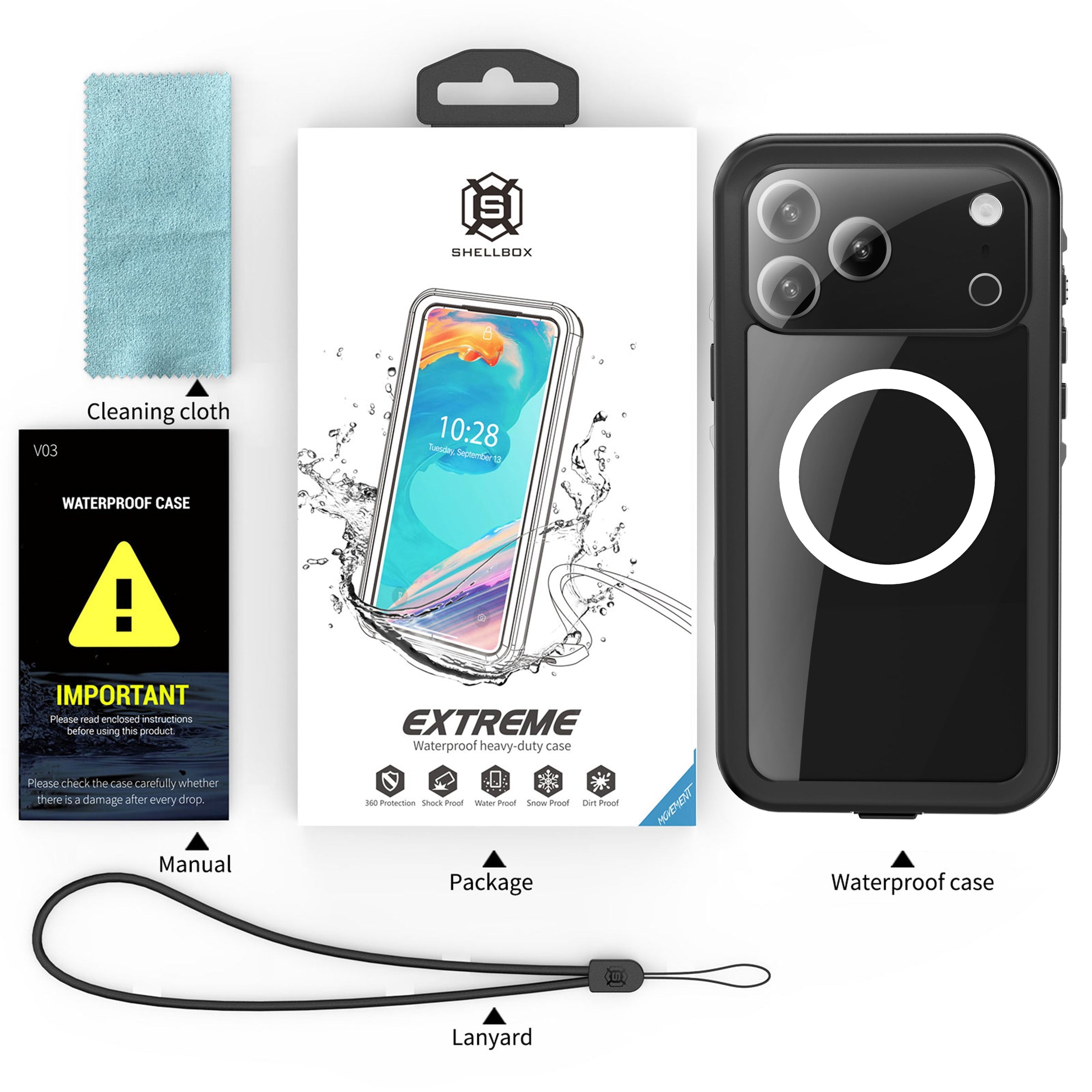 iPhone 17 Pro Max Waterproof Case Shockproof Case V957-SDIPMORE3685S