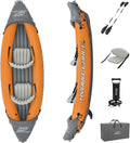 Bestway 3.21m x 1.00m Rapid X2 Kayak for 2 with Hand Pump, Paddles, Seats, Fins and Storage Bag Two Seater V958-65077