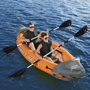 Bestway 3.21m x 1.00m Rapid X2 Kayak for 2 with Hand Pump, Paddles, Seats, Fins and Storage Bag Two Seater V958-65077