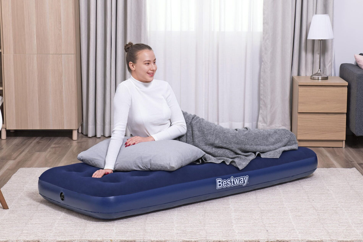 Bestway 1.85m x 76cm x 22cm Air Mattress Jr.Twin Indoor/Outdoor Heavy Duty Durable Camping V958-67000