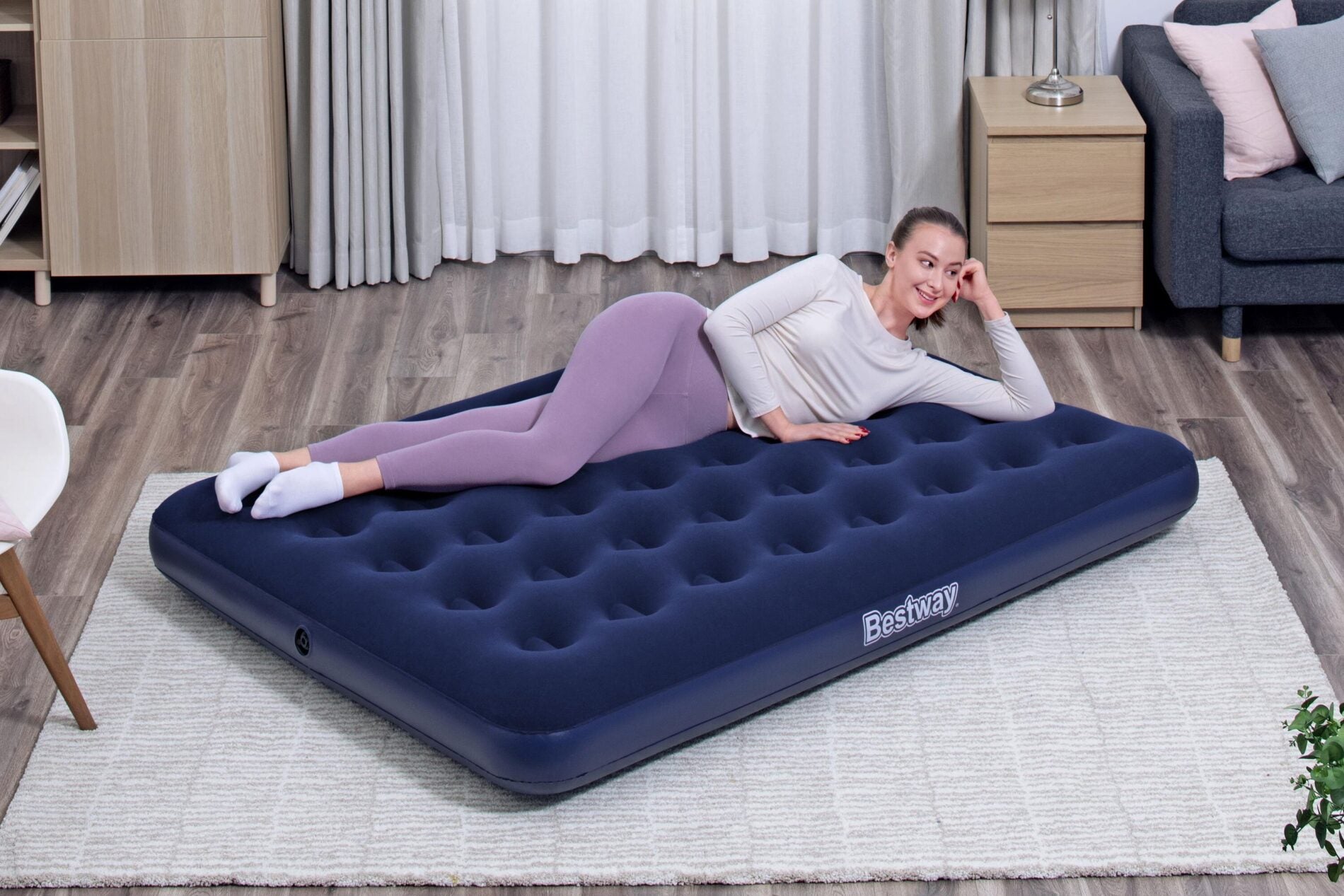 Bestway 1.91m x 1.37m x 22cm Air Mattress Full Inflatable Air Bed Indoor/Outdoor Heavy Duty Durable Camping V958-67002