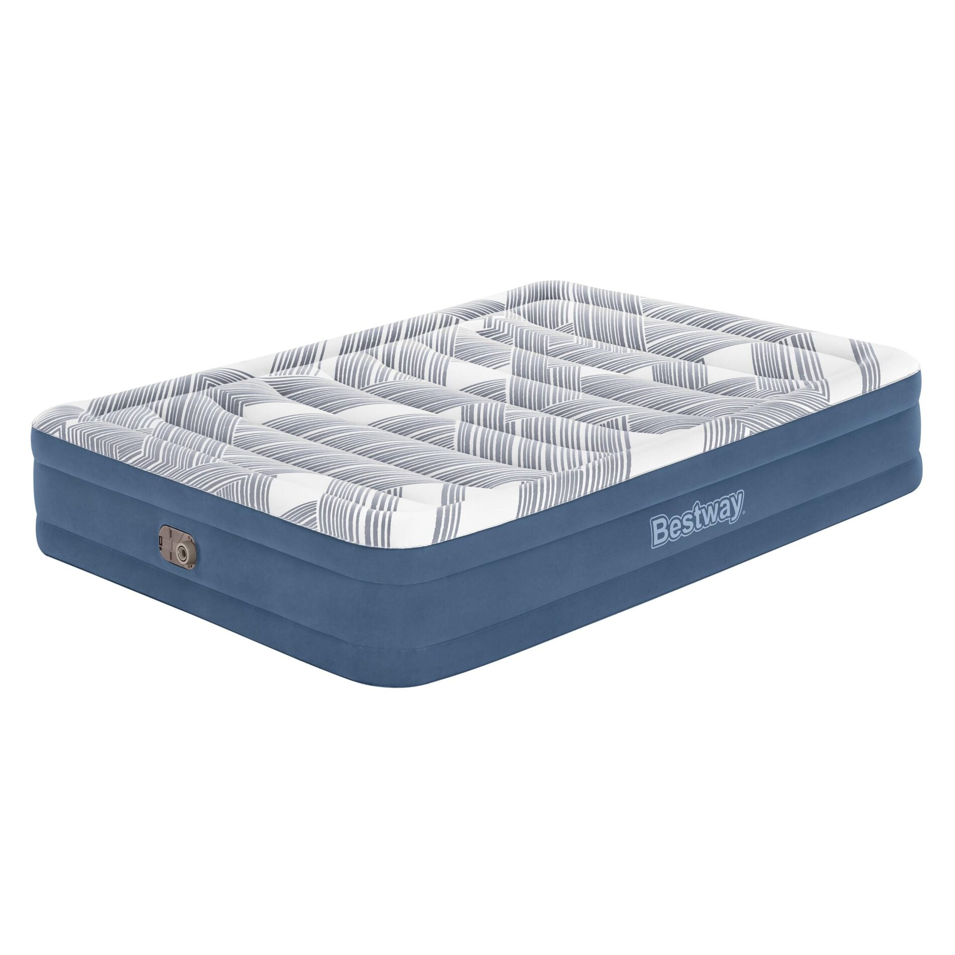 Bestway 2.03m x 1.52m x 36cm Tritech Fashion Flock comfortable inflatable Air Mattress Queen Built-in AC Pump V958-6712Y