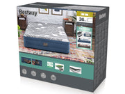 Bestway 2.03m x 1.52m x 36cm Tritech Fashion Flock comfortable inflatable Air Mattress Queen Built-in AC Pump V958-6712Y